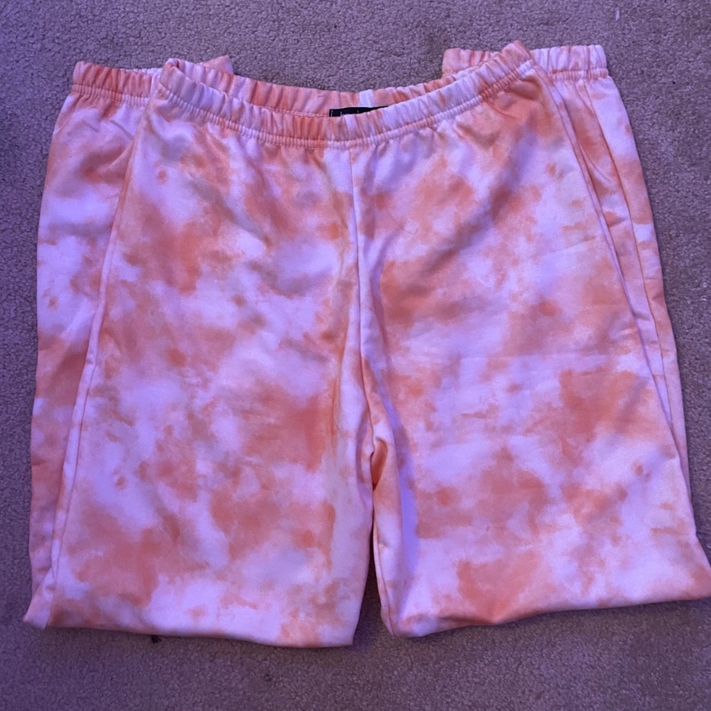 Orange tie dye sweatpants